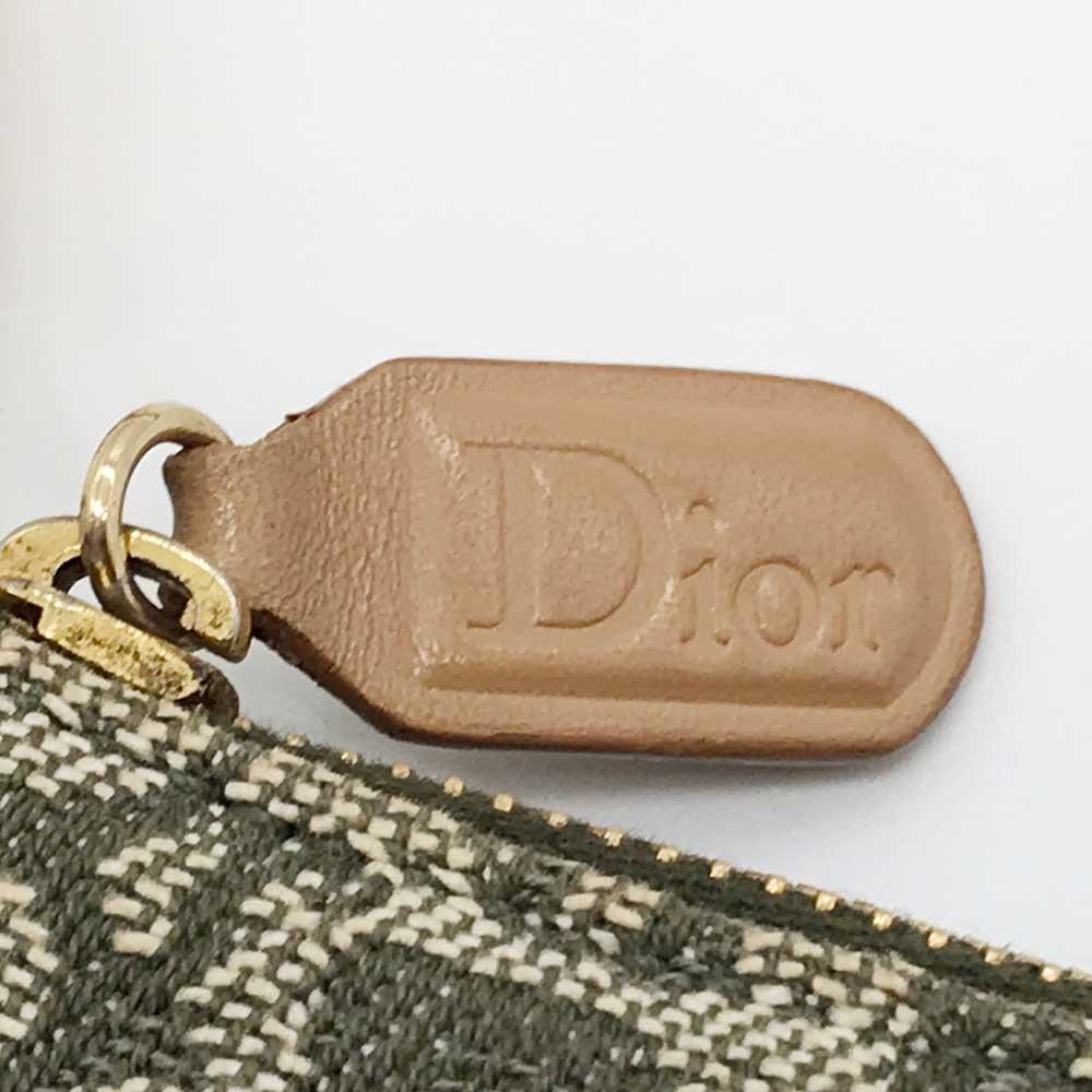 Green Canvas Dior Saddle Bag