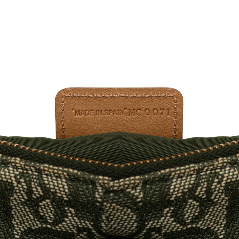 Green Canvas Dior Saddle Bag