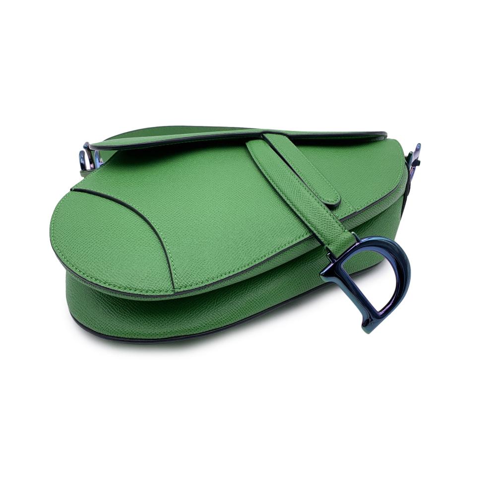 Green Fabric Dior Saddle Bag