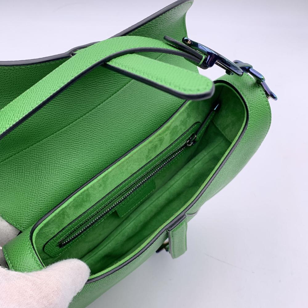Green Fabric Dior Saddle Bag