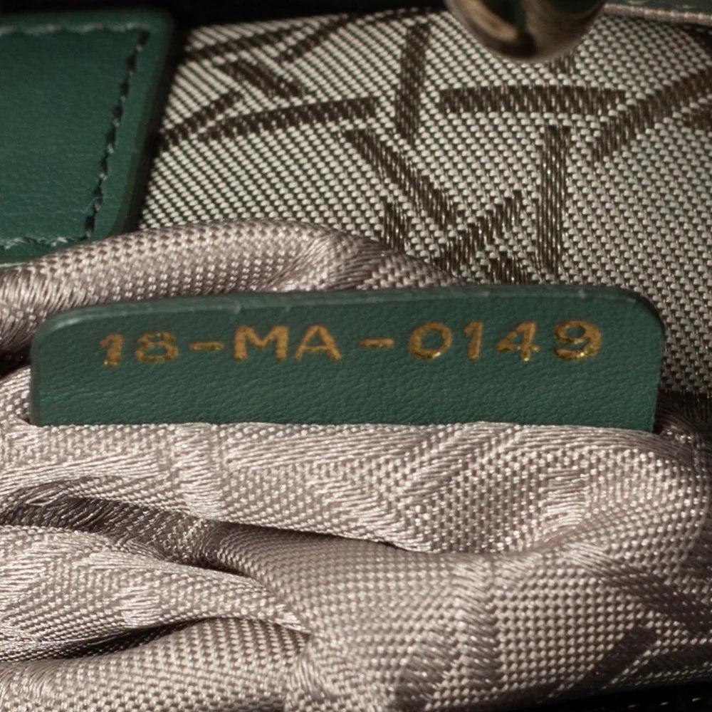 Green Leather Dior Lady Dior