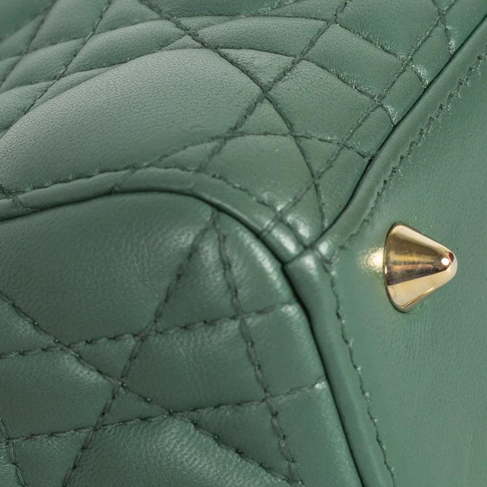 Green Leather Dior Lady Dior