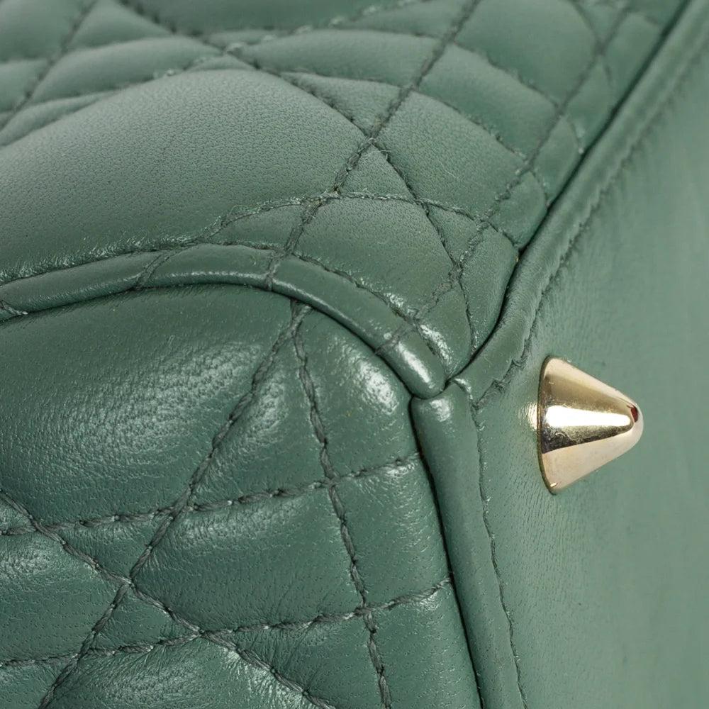 Green Leather Dior Lady Dior