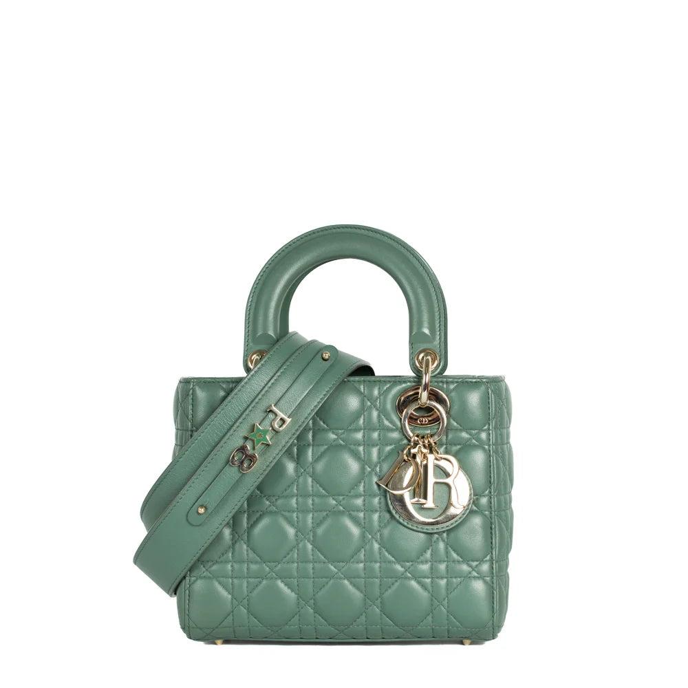 Green Leather Dior Lady Dior