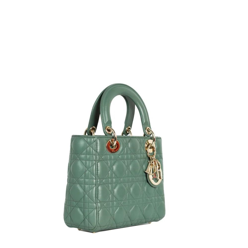 Green Leather Dior Lady Dior