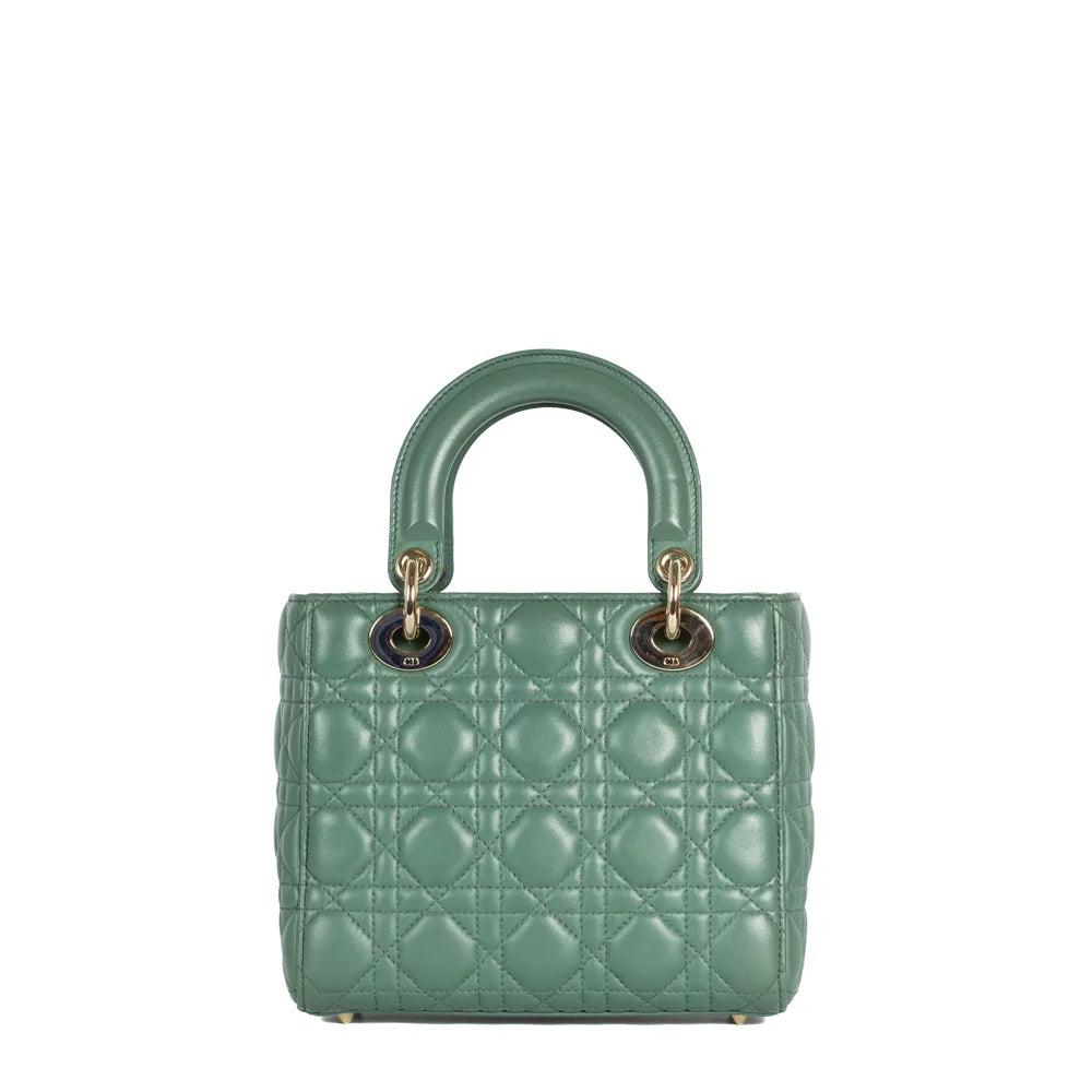 Green Leather Dior Lady Dior