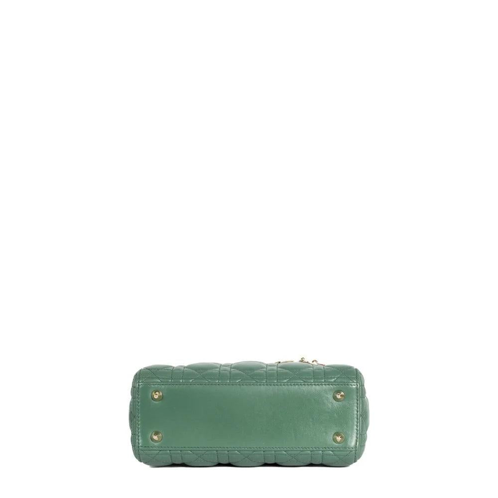 Green Leather Dior Lady Dior