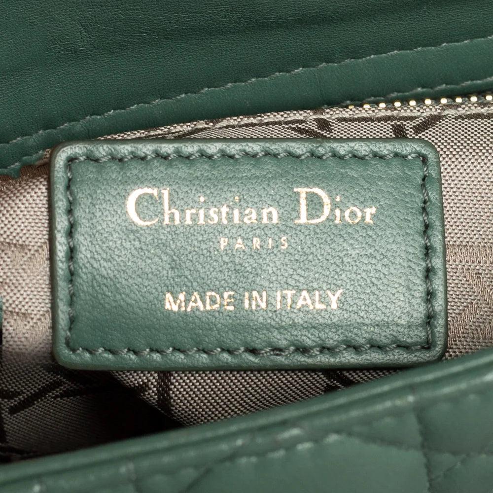 Green Leather Dior Lady Dior
