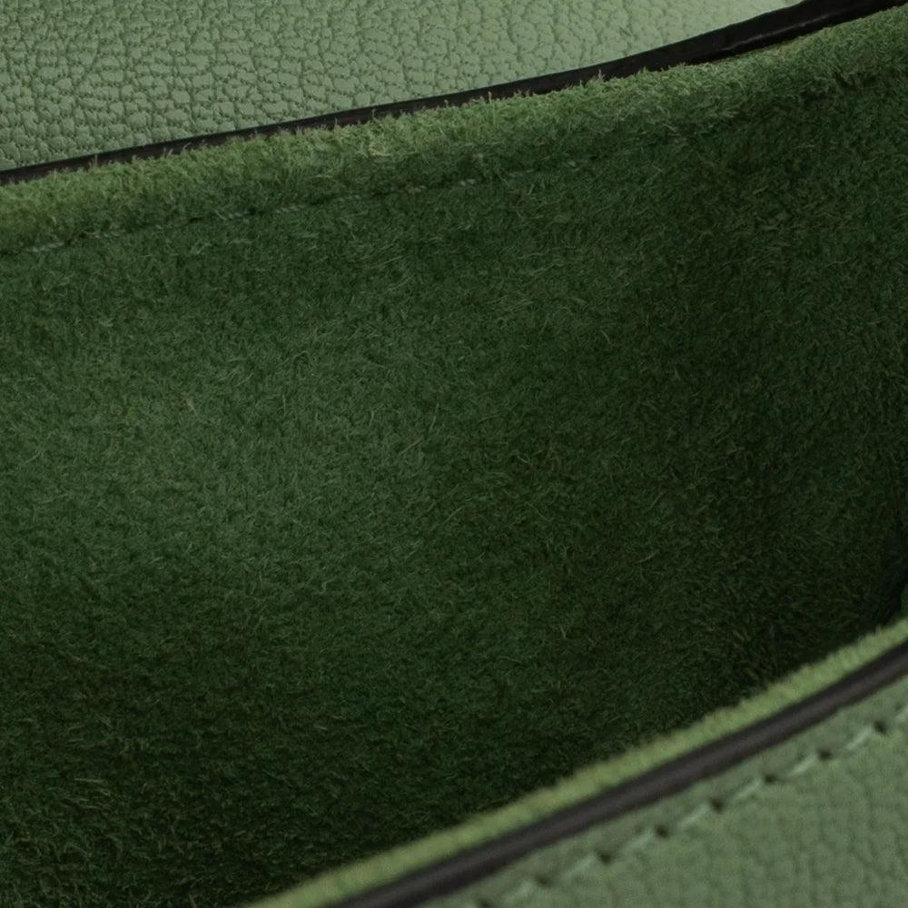 Green Leather Dior Saddle Bag