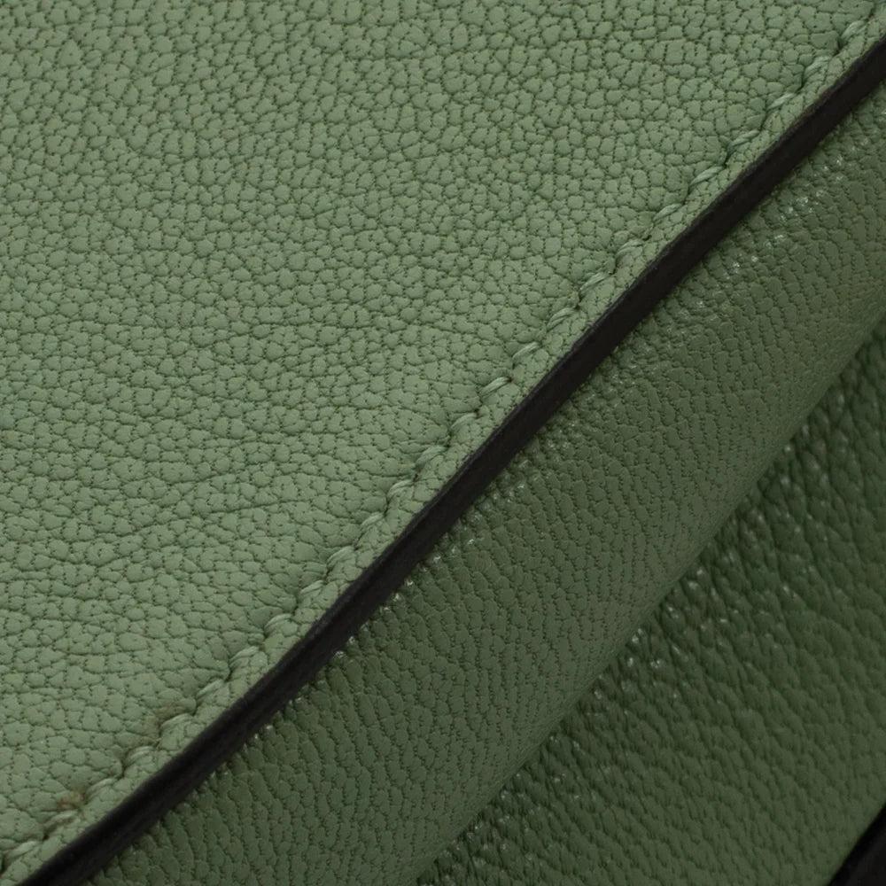 Green Leather Dior Saddle Bag