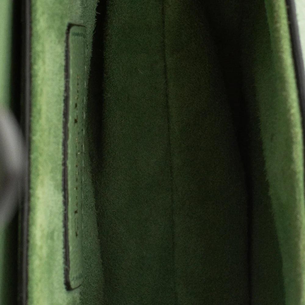 Green Leather Dior Saddle Bag