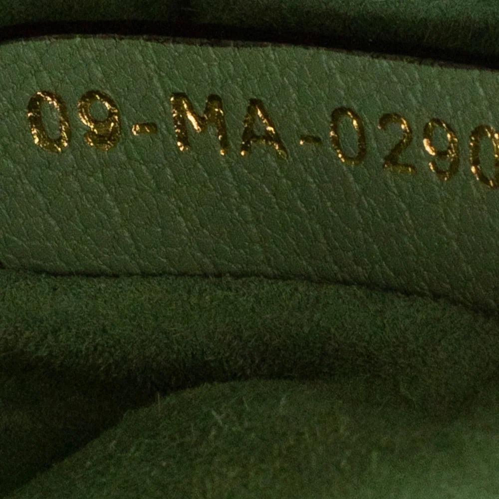 Green Leather Dior Saddle Bag