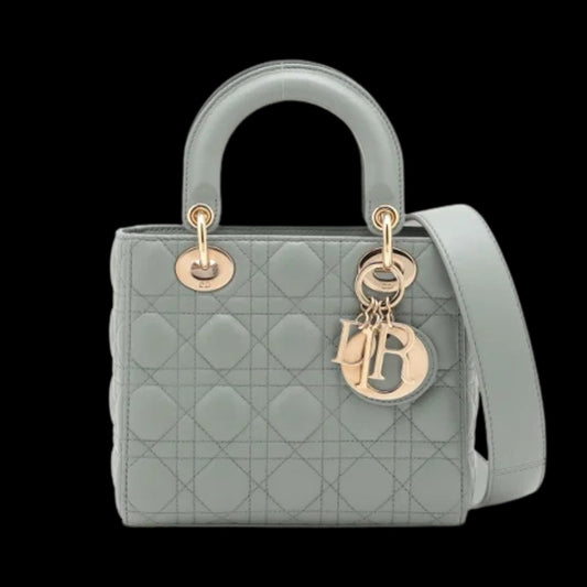 Grey Leather Dior Lady Dior