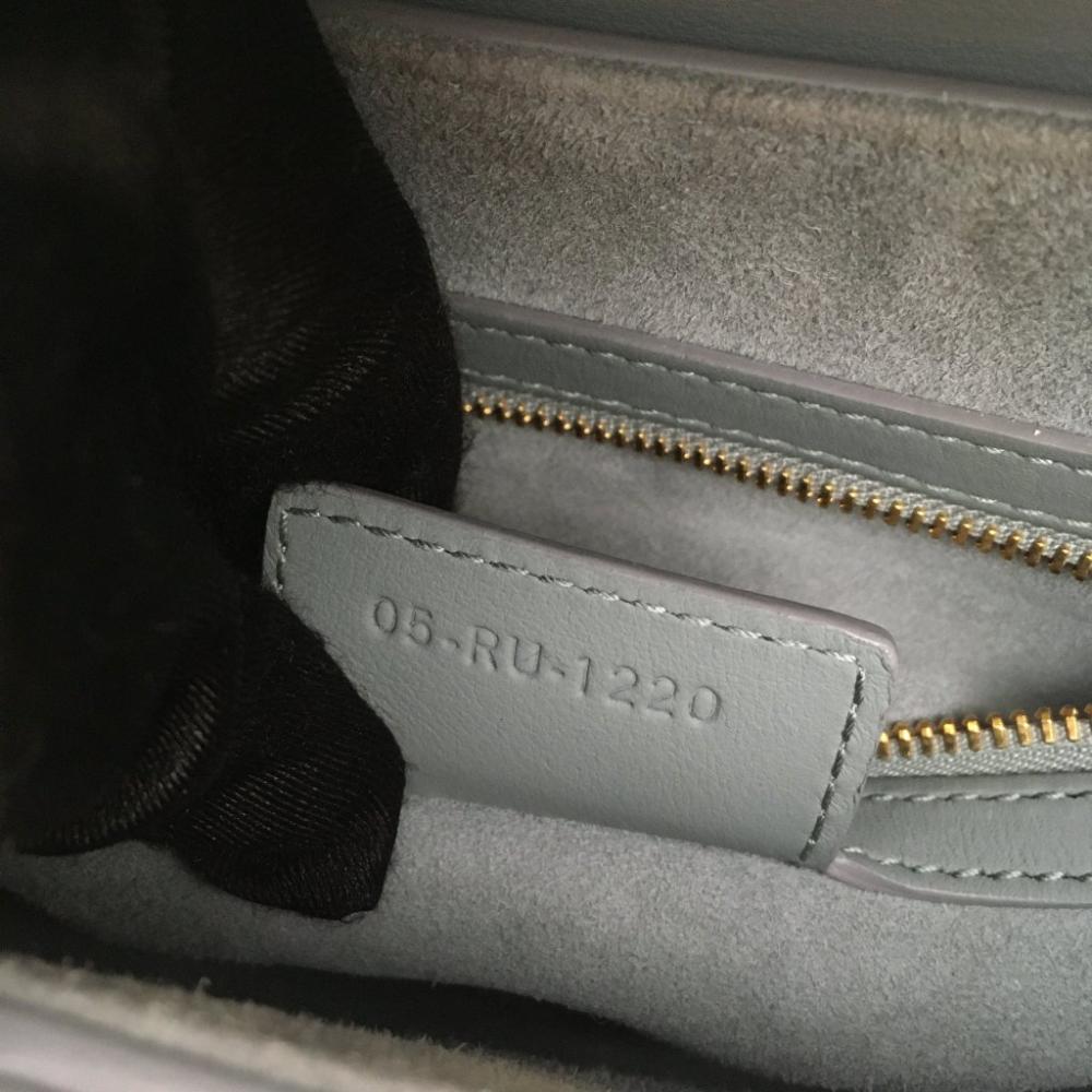 Grey Leather Dior Saddle Bag