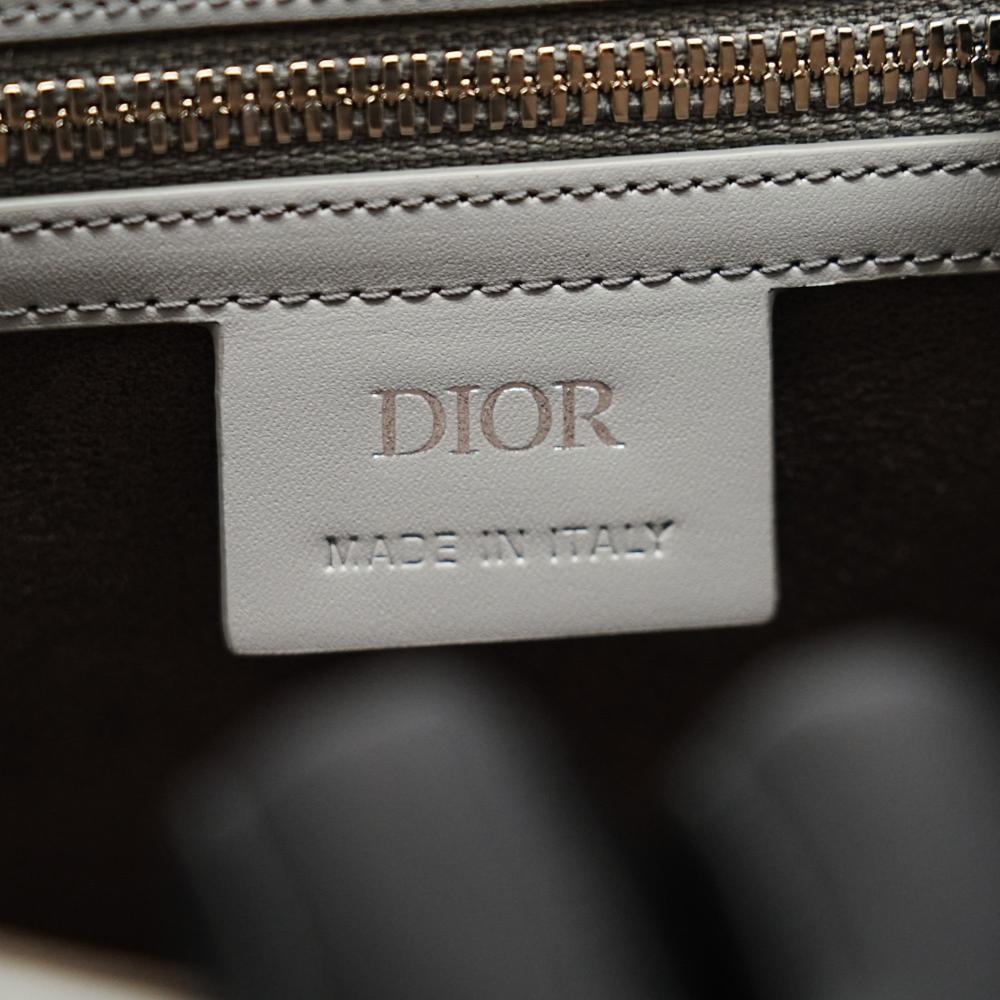Grey Leather Dior Shoulder Bag