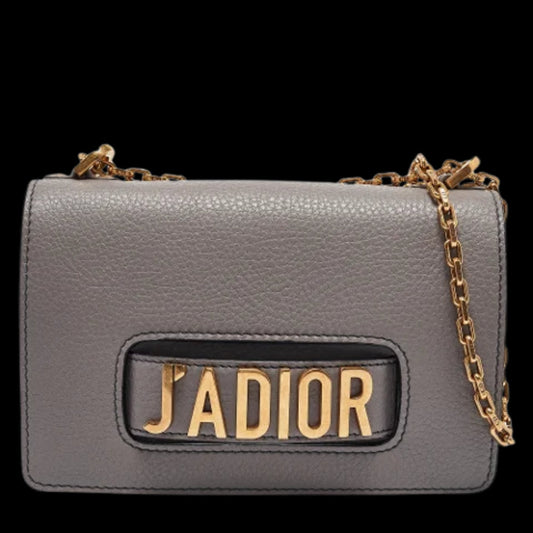 Grey Leather Dior Shoulder Bag
