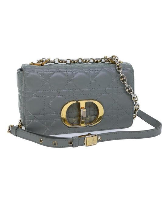 Grey Leather Dior Shoulder Bag