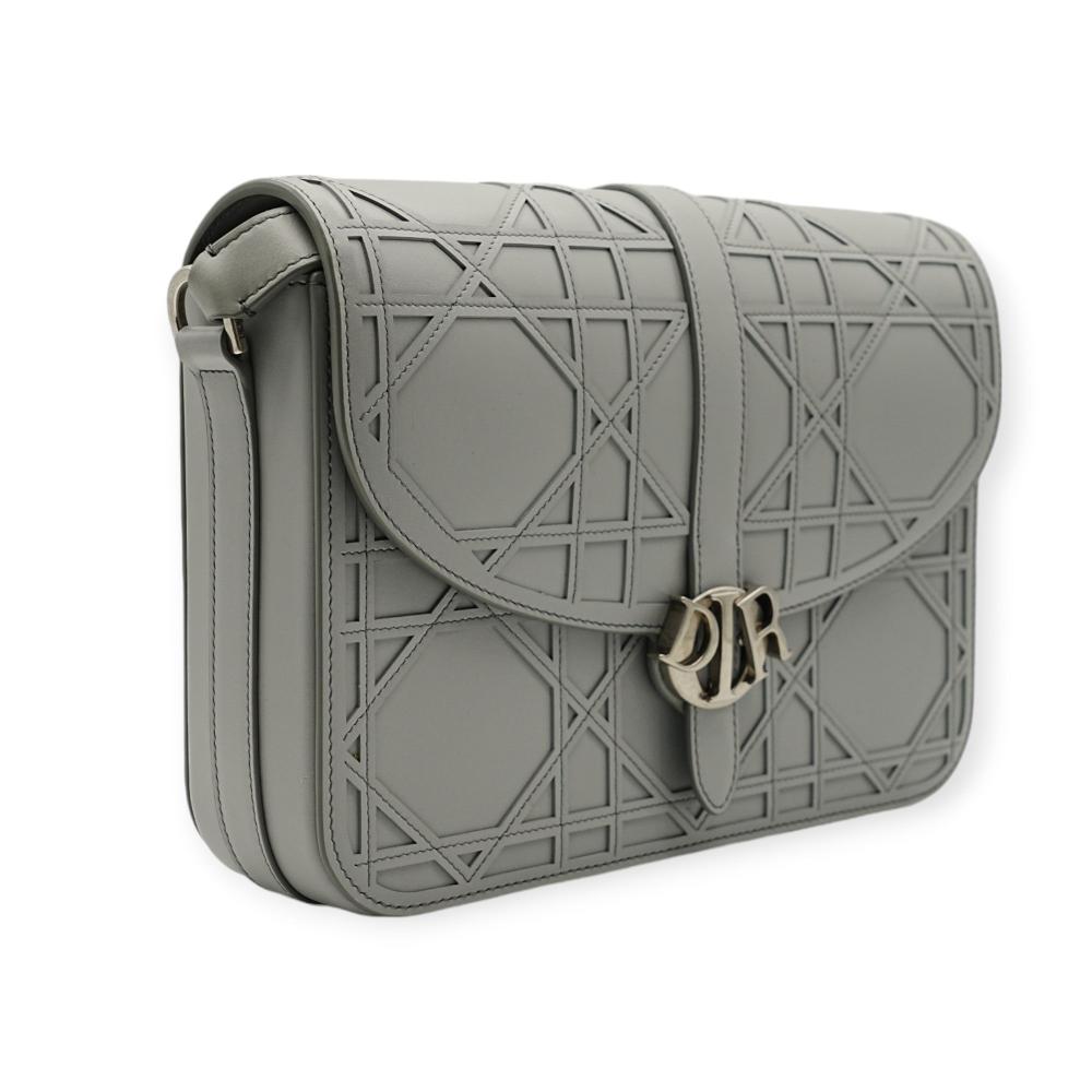Grey Leather Dior Shoulder Bag