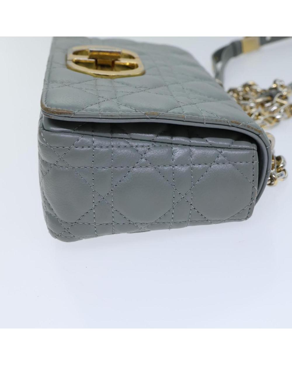 Grey Leather Dior Shoulder Bag