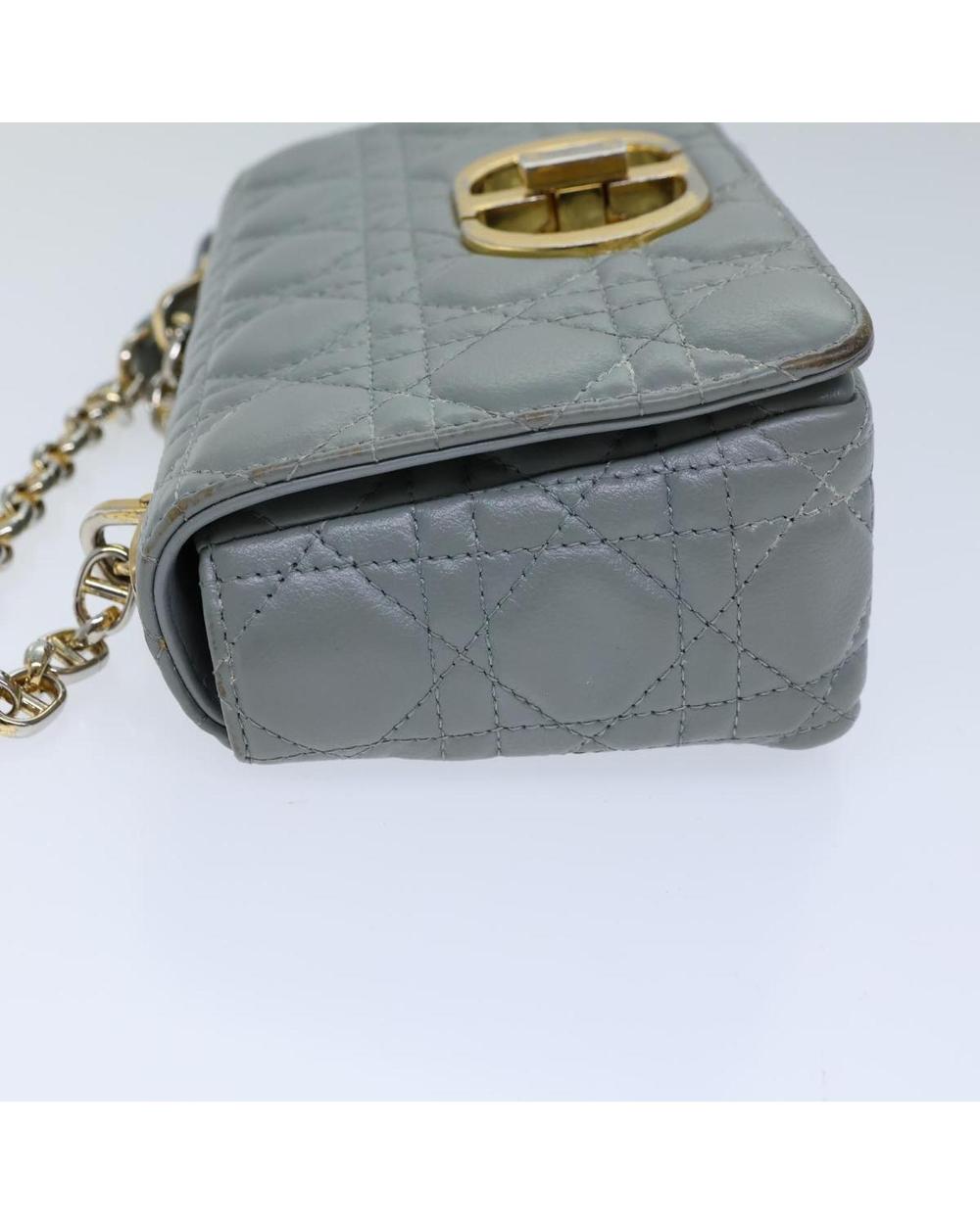 Grey Leather Dior Shoulder Bag