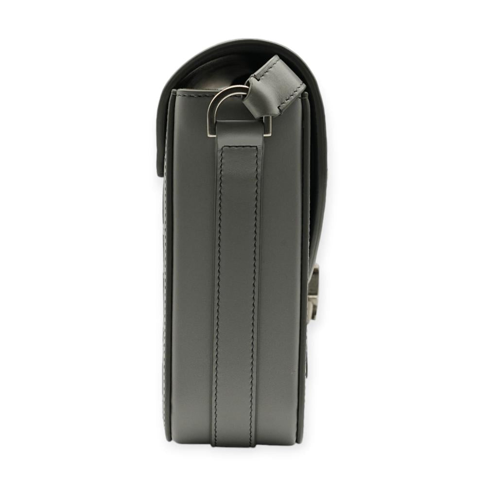 Grey Leather Dior Shoulder Bag