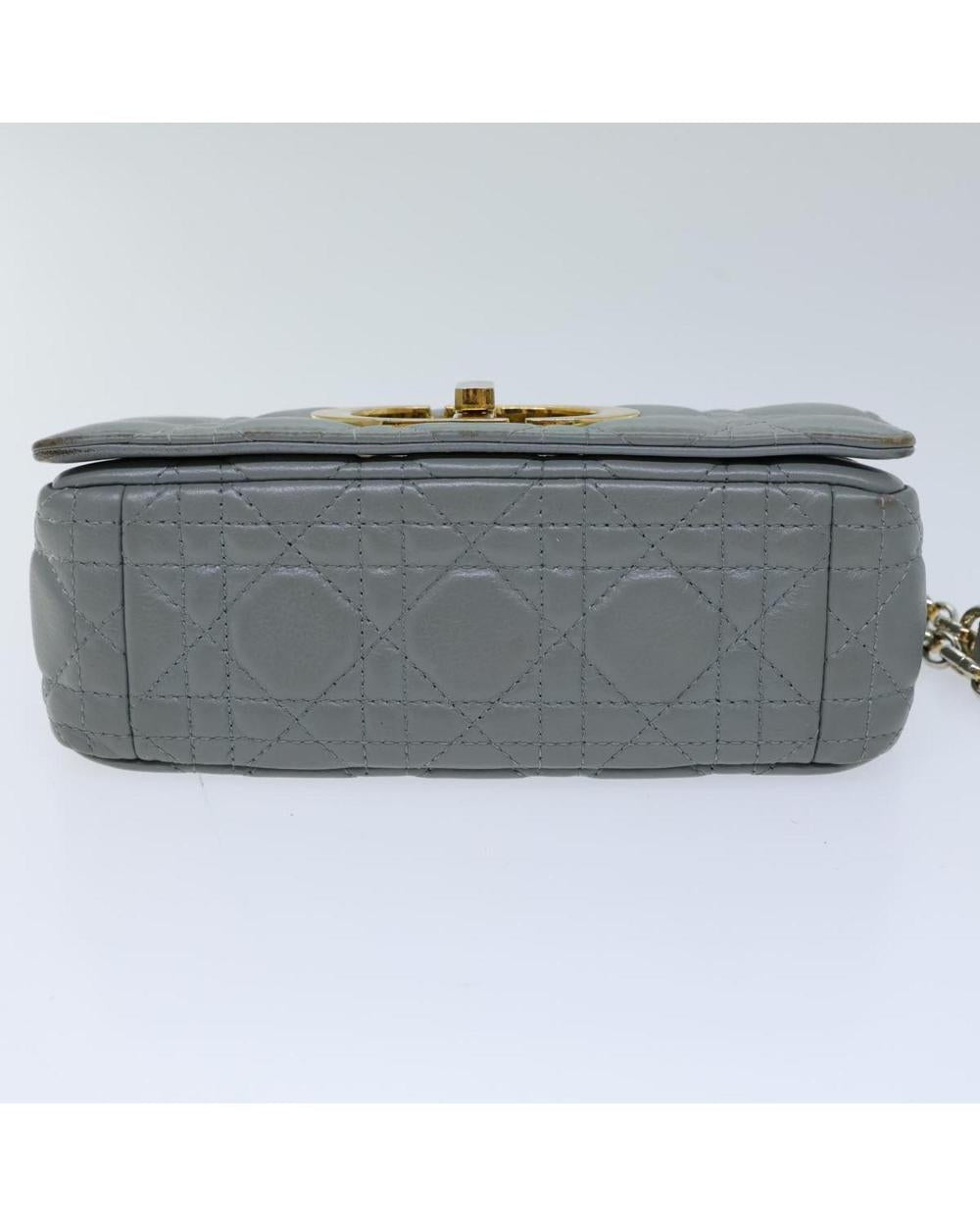 Grey Leather Dior Shoulder Bag