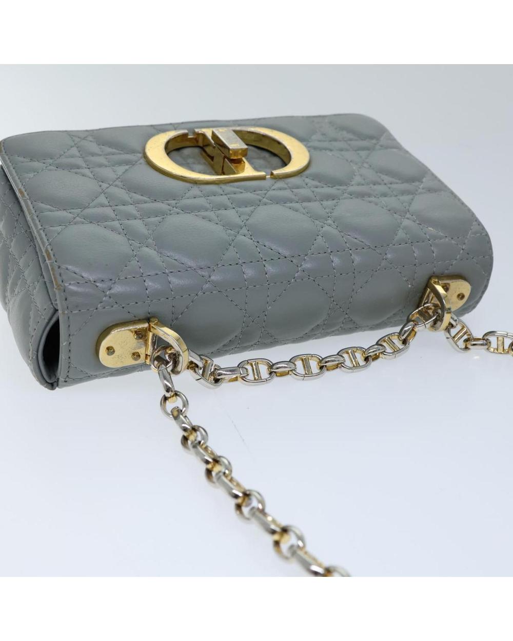 Grey Leather Dior Shoulder Bag