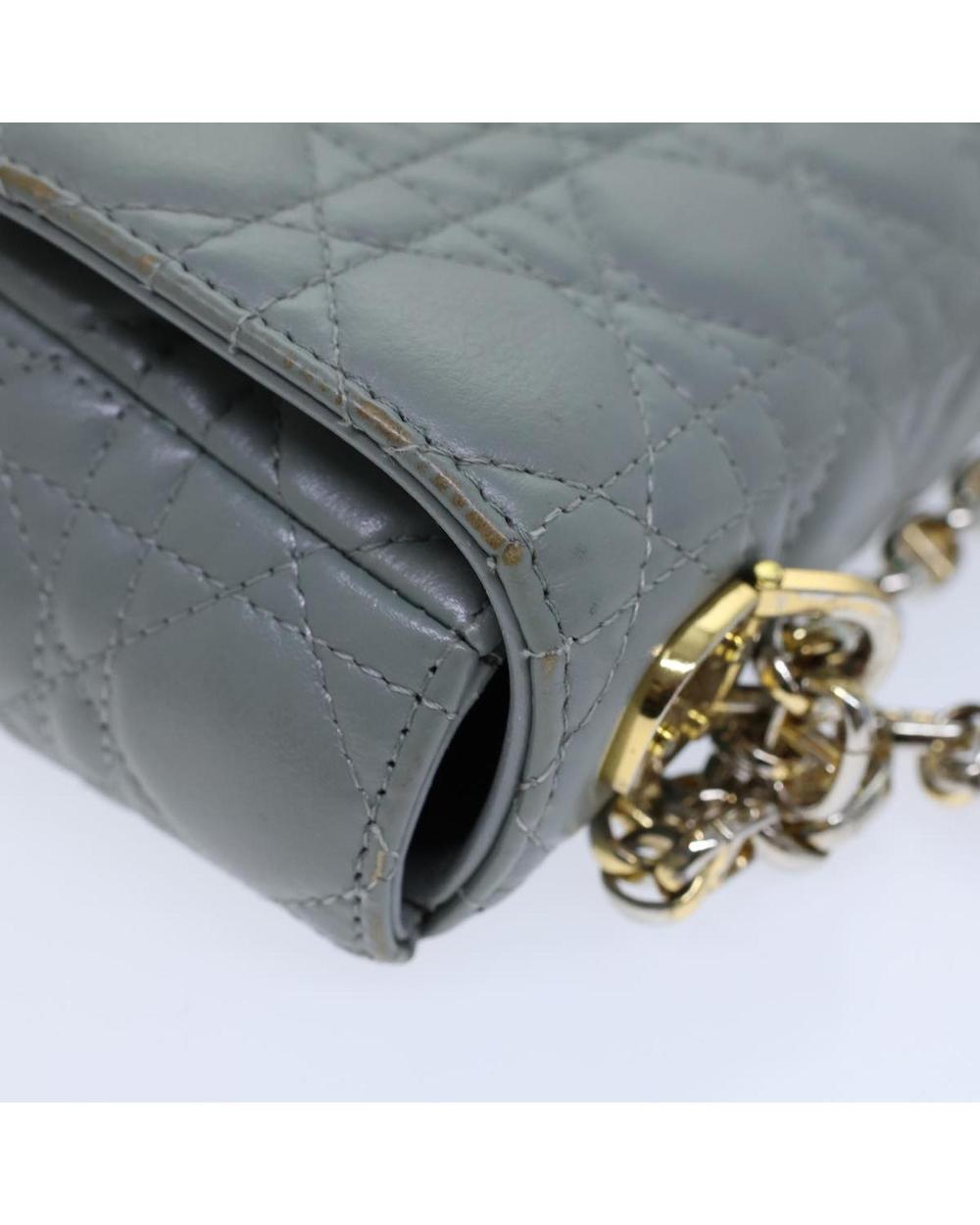 Grey Leather Dior Shoulder Bag