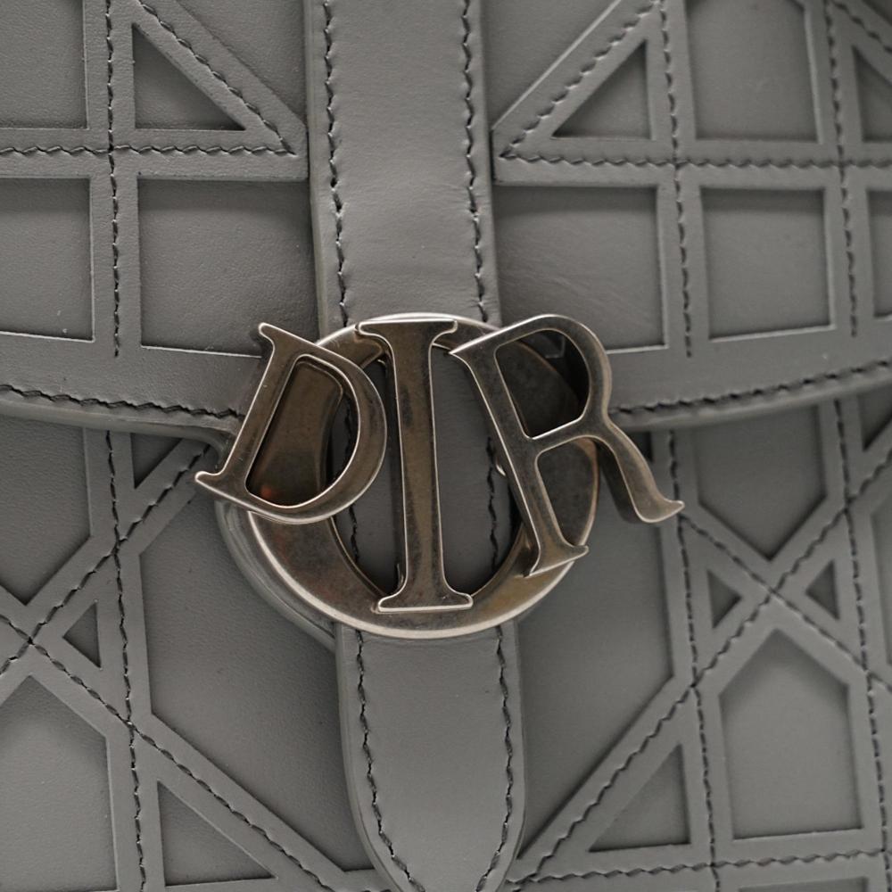 Grey Leather Dior Shoulder Bag