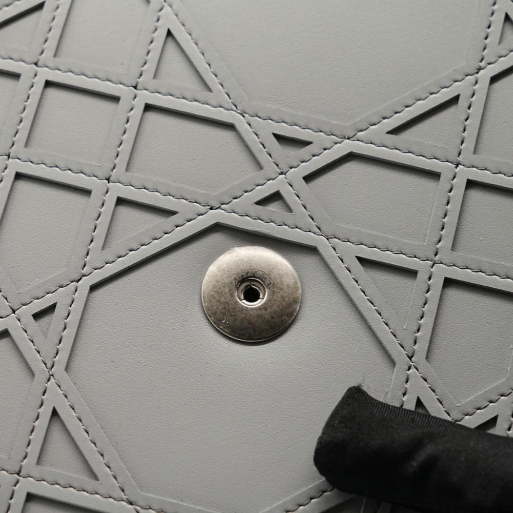 Grey Leather Dior Shoulder Bag