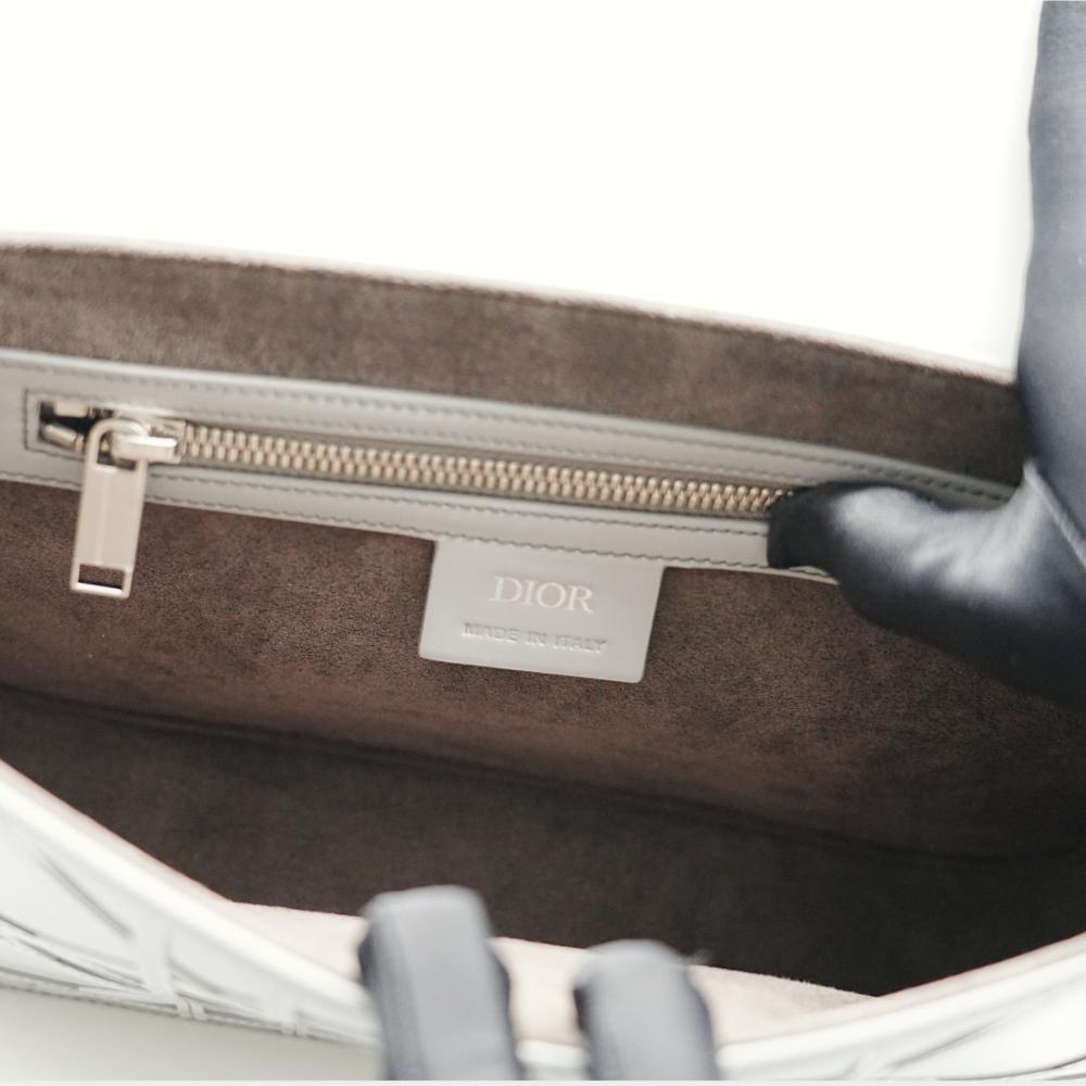 Grey Leather Dior Shoulder Bag
