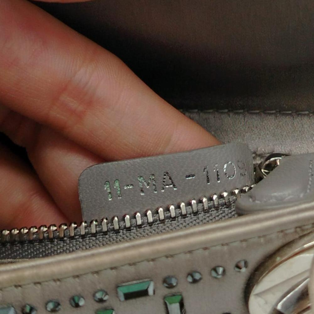 Grey Satin Dior Lady Dior