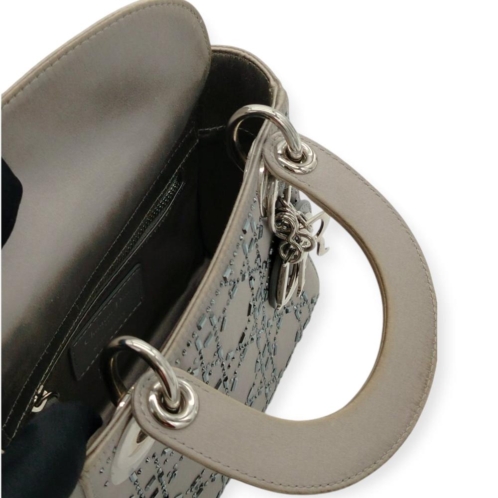 Grey Satin Dior Lady Dior
