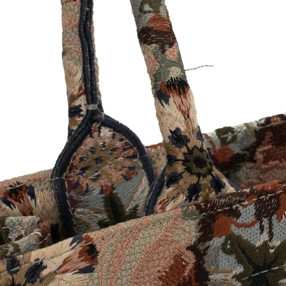 Multicolor Canvas Dior Book Tote