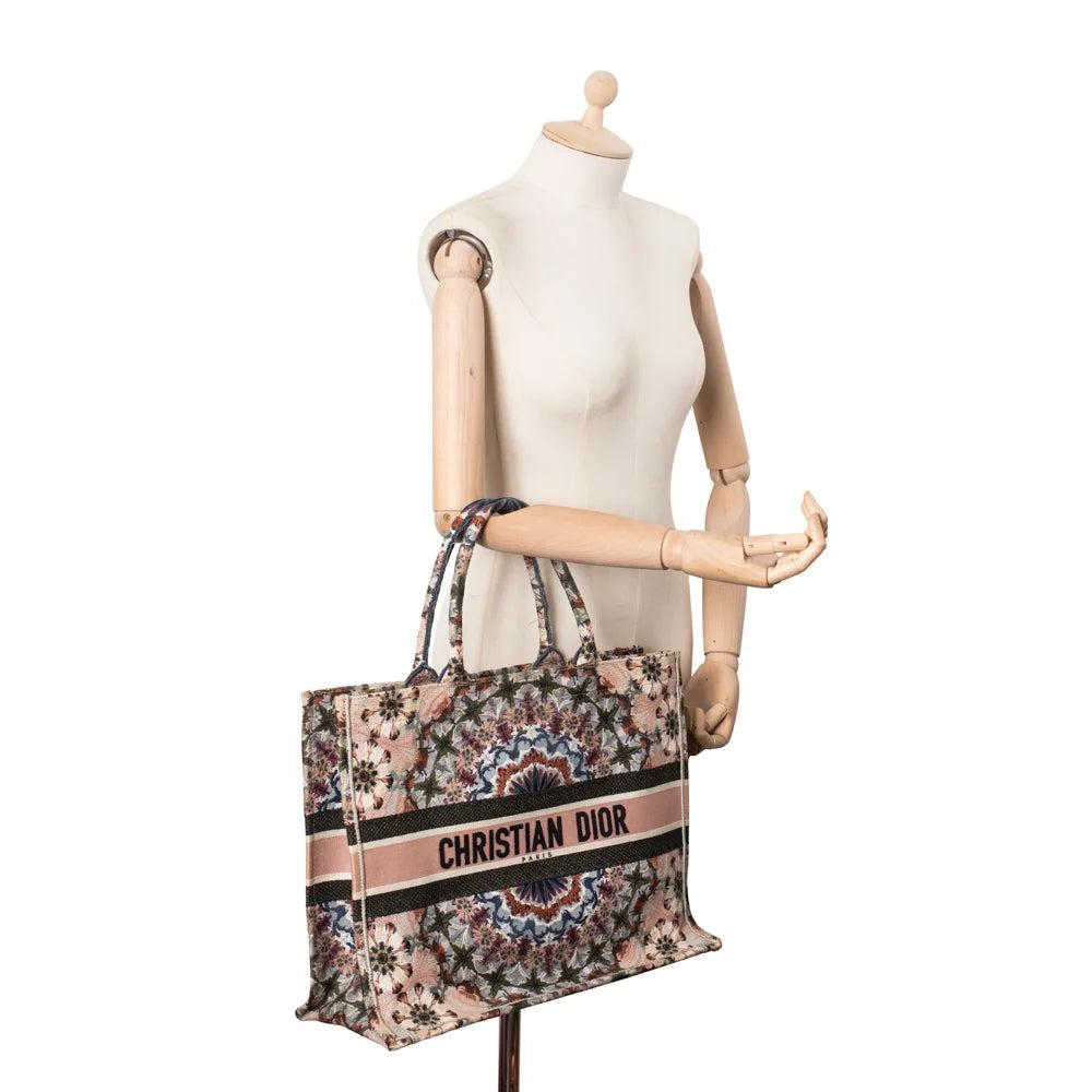 Multicolor Canvas Dior Book Tote