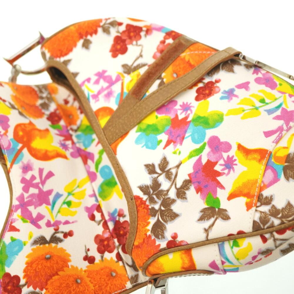 Multicolor Fabric Dior Saddle Bag