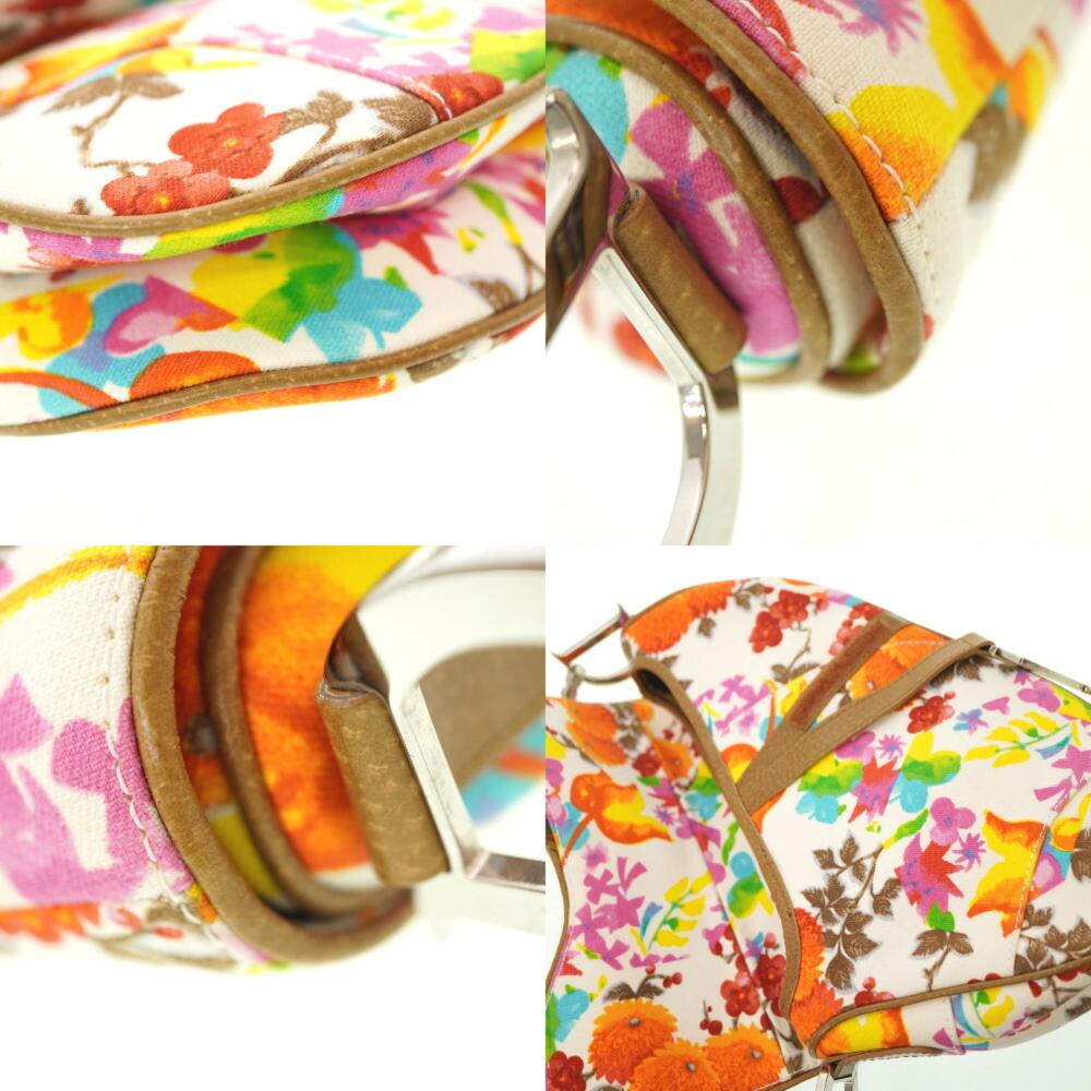 Multicolor Fabric Dior Saddle Bag