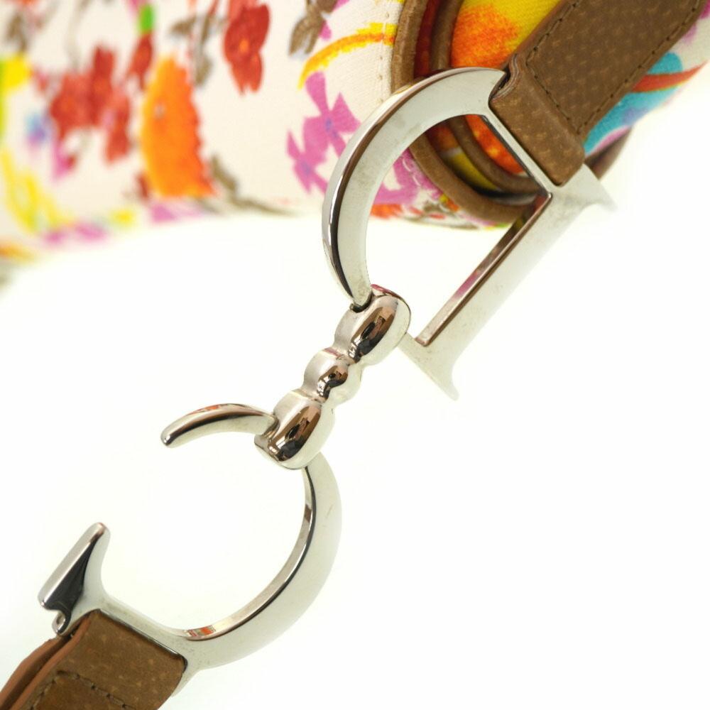 Multicolor Fabric Dior Saddle Bag