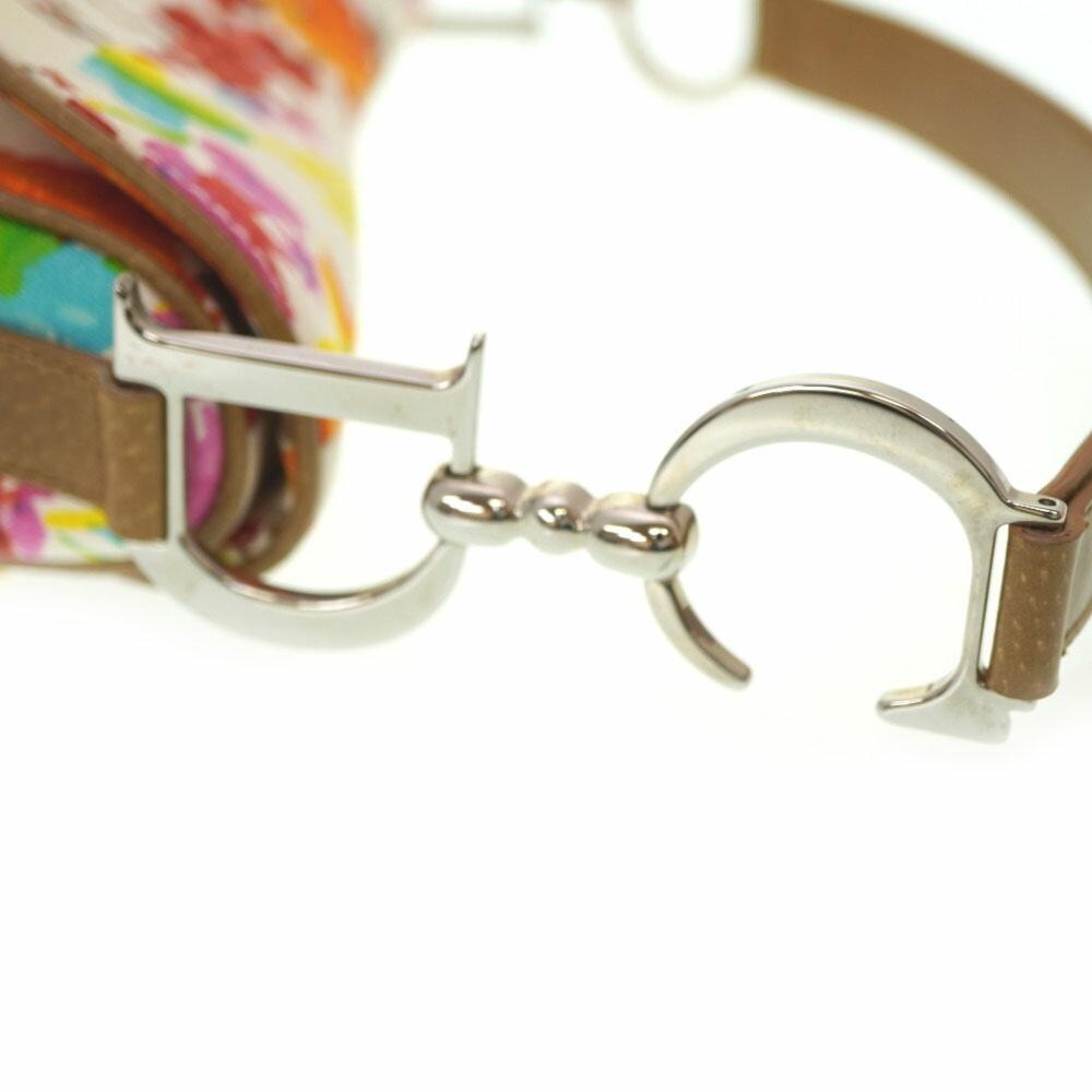 Multicolor Fabric Dior Saddle Bag