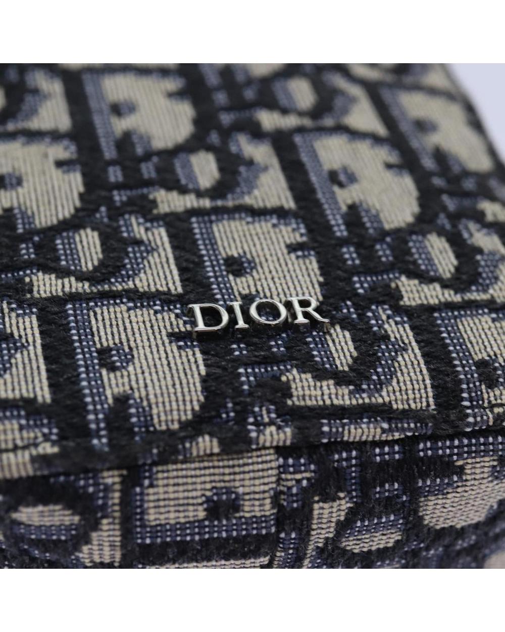 Navy Canvas Dior Cosmetic Pouch