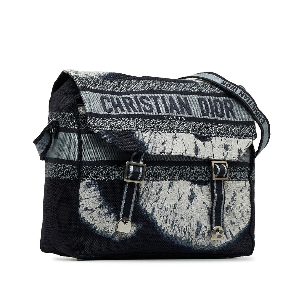 Navy Canvas Dior Crossbody Bag