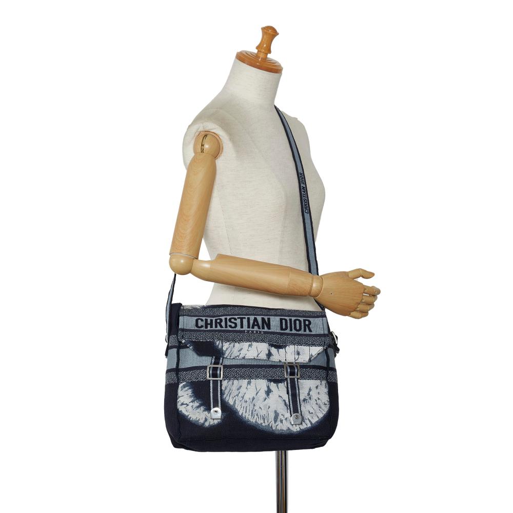 Navy Canvas Dior Crossbody Bag