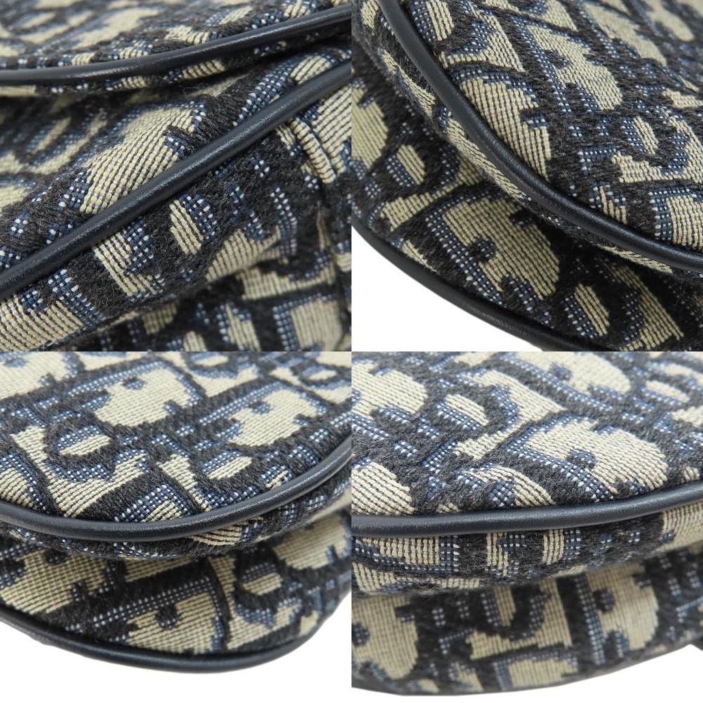 Navy Canvas Dior Saddle Bag