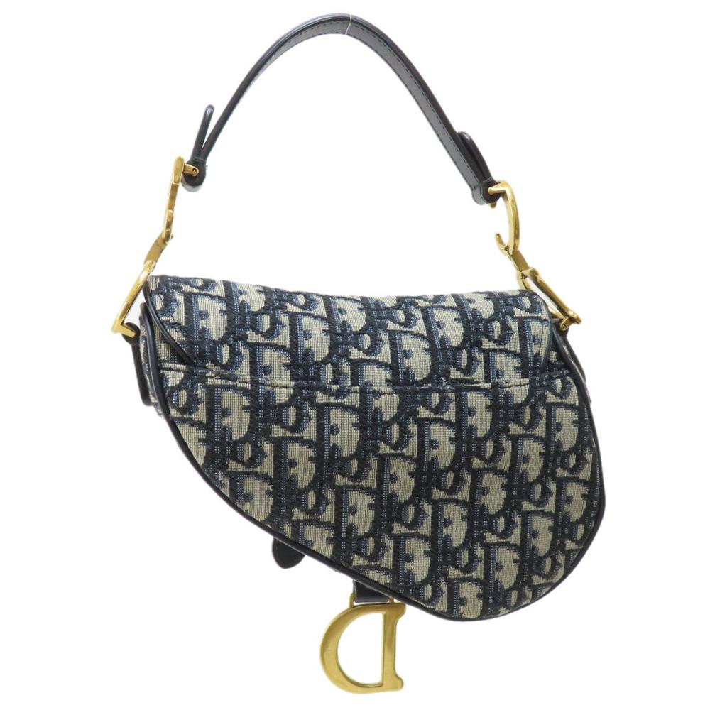 Navy Canvas Dior Saddle Bag