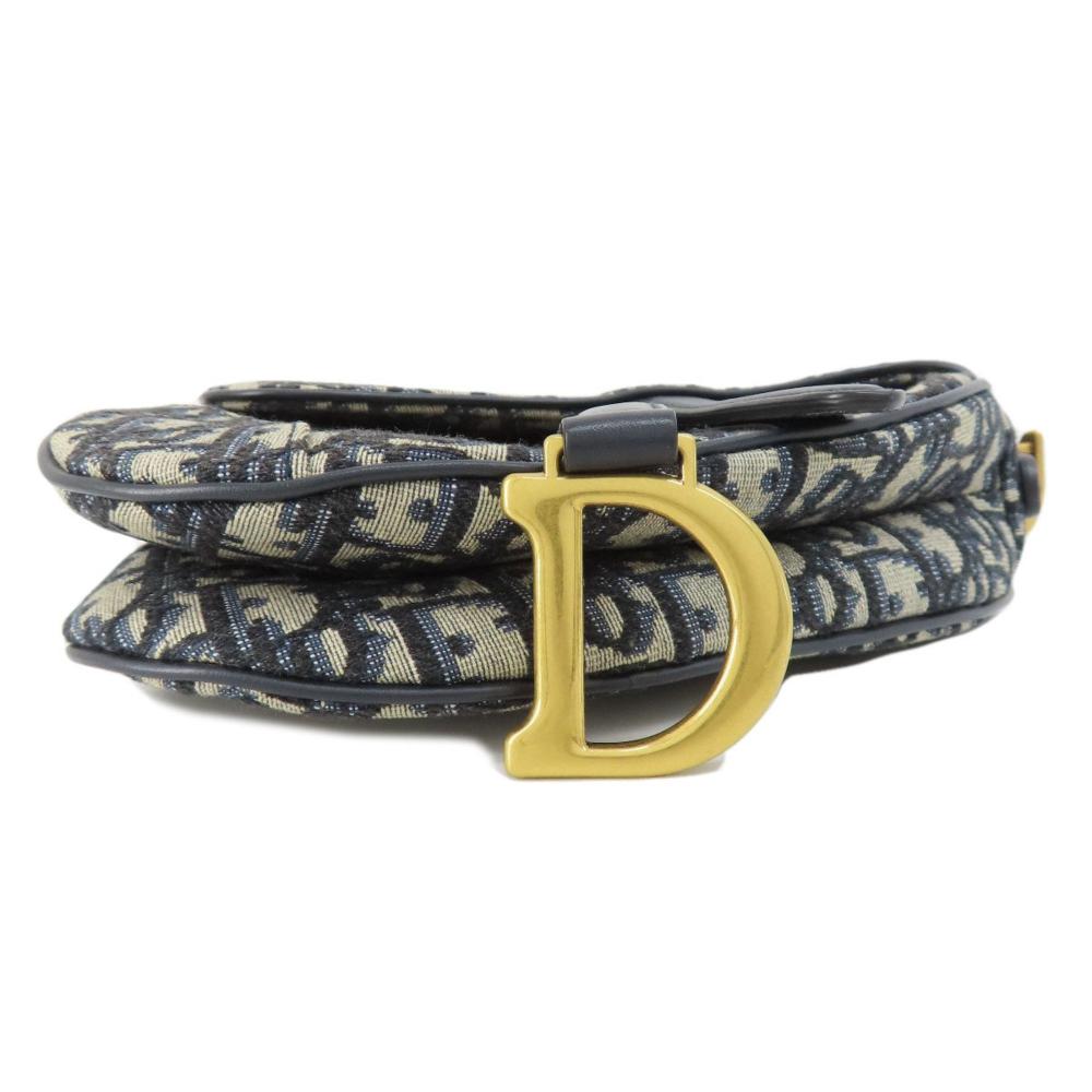Navy Canvas Dior Saddle Bag