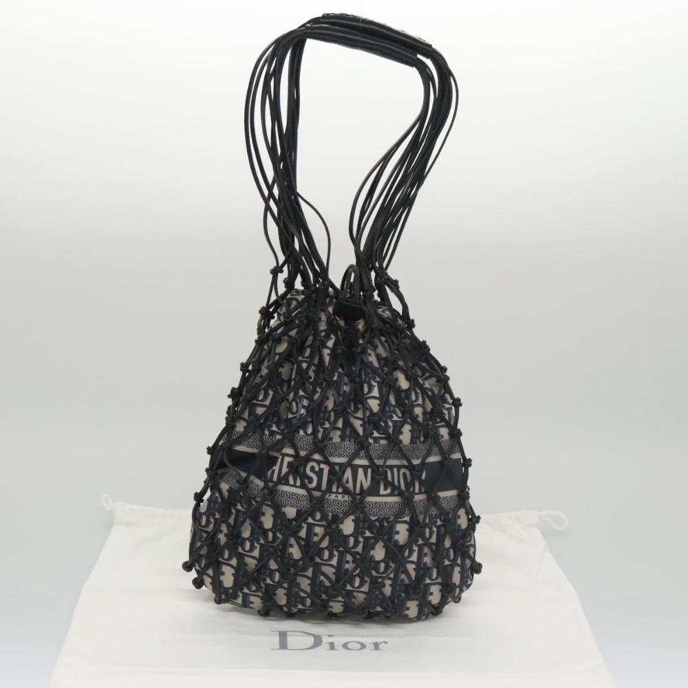 Navy Canvas Dior Shoulder Bag