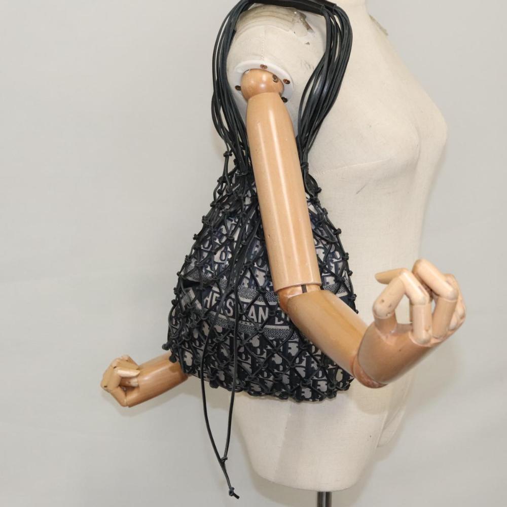 Navy Canvas Dior Shoulder Bag