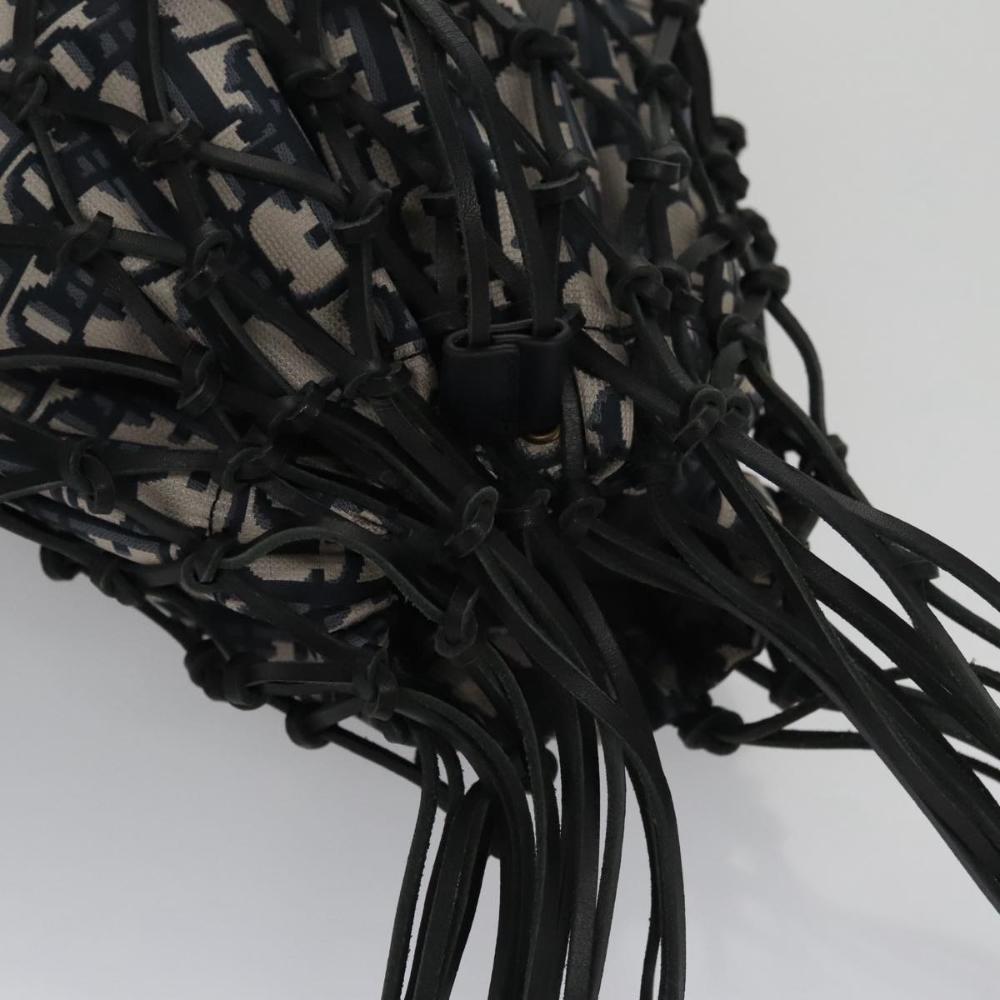 Navy Canvas Dior Shoulder Bag