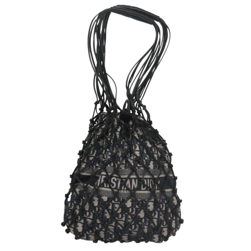 Navy Canvas Dior Shoulder Bag