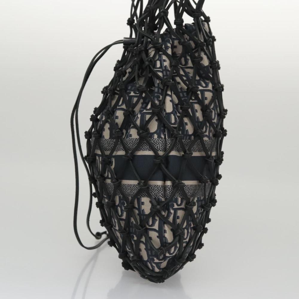 Navy Canvas Dior Shoulder Bag